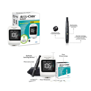 ACCU-CHEK GLUCOSE METER (INSTANT S BLOOD GLUCOSE GLUCOMETER KIT WITH VIAL OF 10 STRIPS)