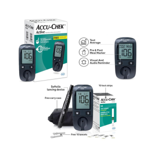 ACCU-CHEK GLUCOSE METER (ACTIVE BLOOD GLUCOSE GLUCOMETER KIT WITH VIAL OF 10 STRIPS)
